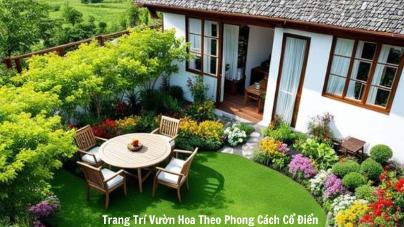 Trang Trí Vườn Hoa Theo Phong Cách Cổ Điển